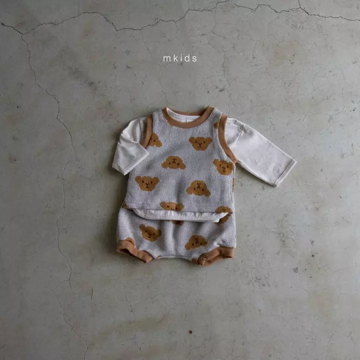 Mkids - Korean Baby Fashion - #babyoutfit - Pooh Knit Top Bottom Set - 4