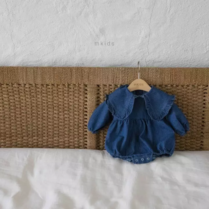 Mkids - Korean Baby Fashion - #babyoutfit - Bebe Ani Big Collar Bodysuit