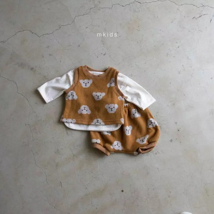 Mkids - Korean Baby Fashion - #babywear - Pooh Knit Top Bottom Set - 5