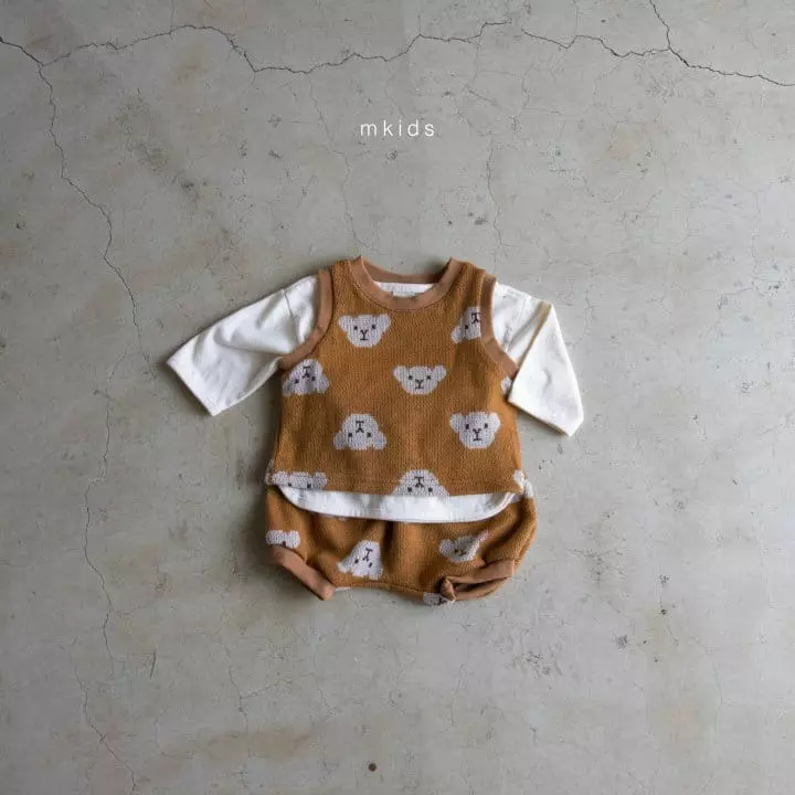 Mkids - Korean Baby Fashion - #smilingbaby - Pooh Knit Top Bottom Set - 8