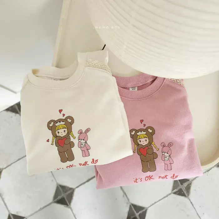 Momo Ann - Korean Children Fashion - #kidsstore - Girl Bear Sweatshirt - 12
