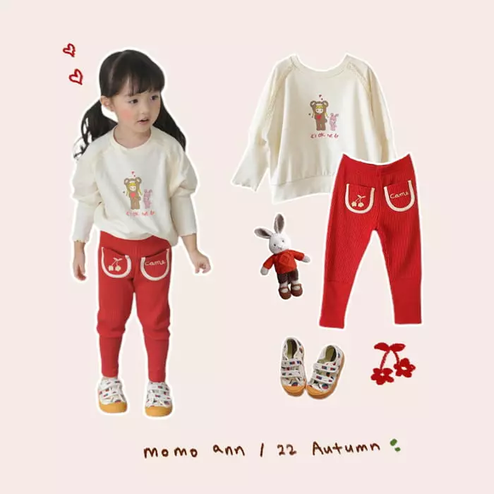 Momo Ann - Korean Children Fashion - #minifashionista - Girl Bear Sweatshirt