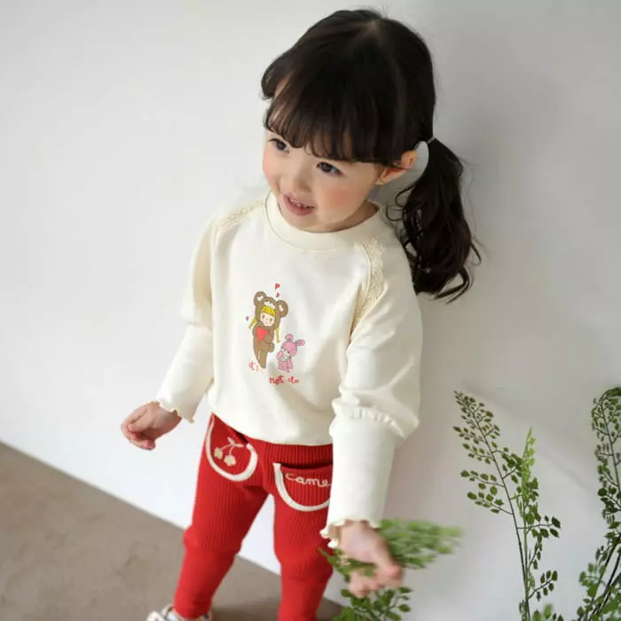 Momo Ann - Korean Children Fashion - #prettylittlegirls - Girl Bear Sweatshirt - 2