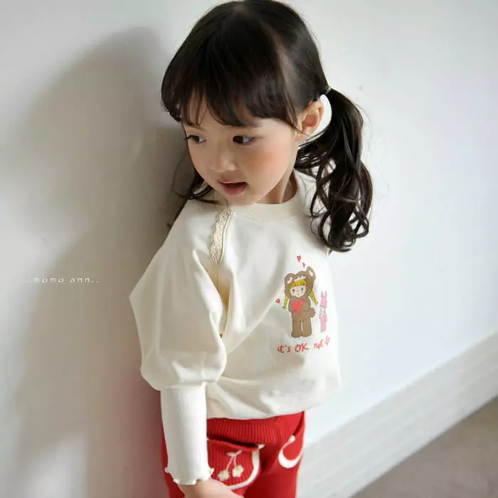 Momo Ann - Korean Children Fashion - #todddlerfashion - Girl Bear Sweatshirt - 3