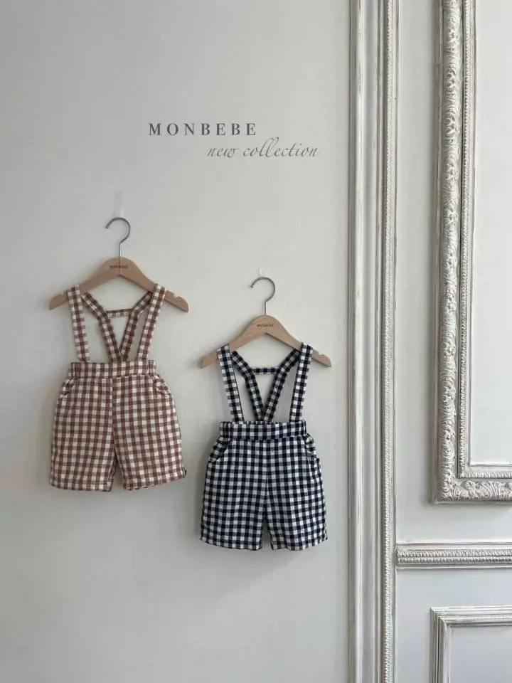 Monbebe - Korean Baby Fashion - #babyboutique - Check Dungarees Pants