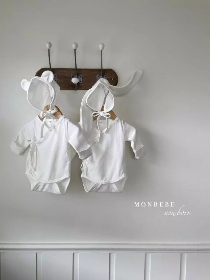 Monbebe - Korean Baby Fashion - #babyboutique - Organic Bodysuit with Bonnet - 5