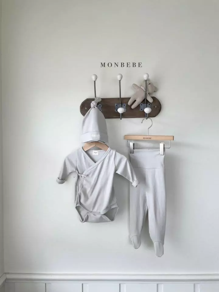 Monbebe - Korean Baby Fashion - #babyboutiqueclothing - Petit Bodysuit with Bonnet - 5