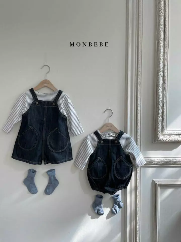 Monbebe - Korean Baby Fashion - #babyclothing - Bebe Collin Dungarees Bodsuit - 9