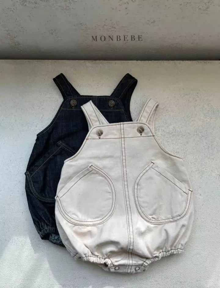 Monbebe - Korean Baby Fashion - #babyfashion - Bebe Collin Dungarees Bodsuit - 10
