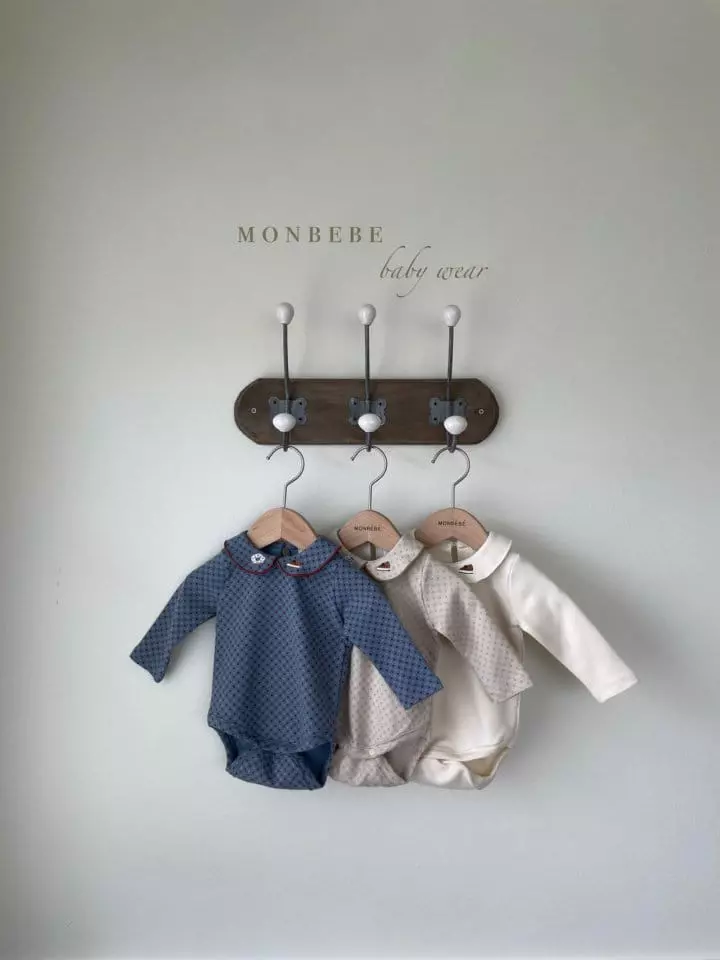 Monbebe - Korean Baby Fashion - #babyfever - Embroidery Collar Bodysuit