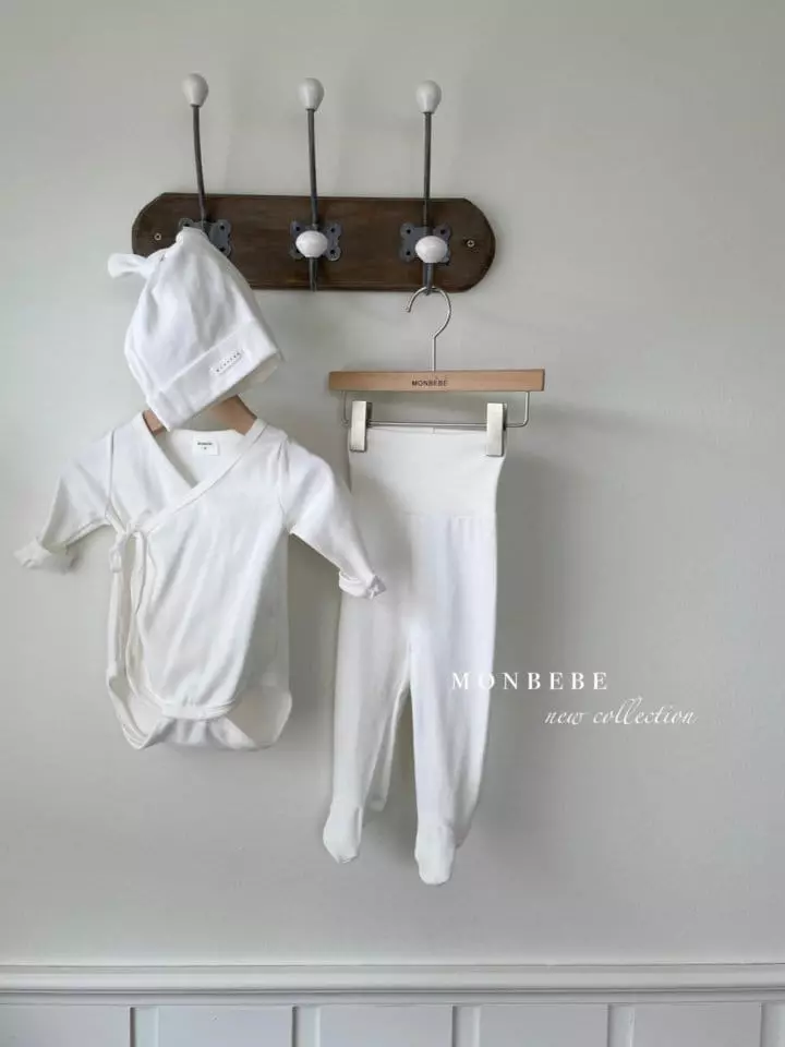 Monbebe - Korean Baby Fashion - #babyfever - Petit Bodysuit with Bonnet - 8