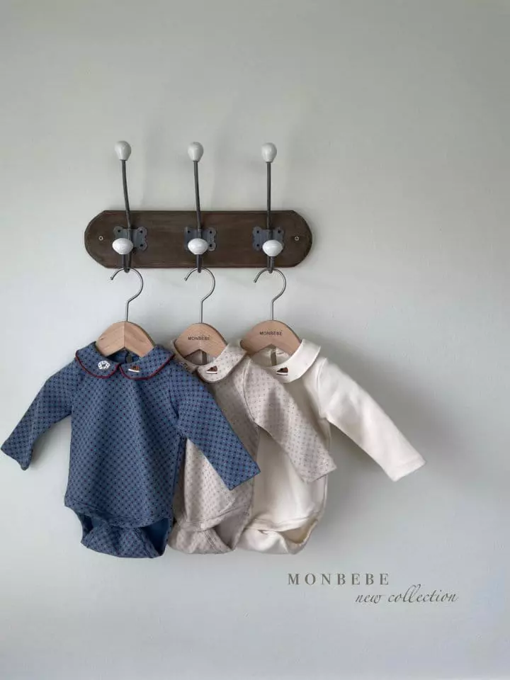 Monbebe - Korean Baby Fashion - #babylifestyle - Embroidery Collar Bodysuit - 3