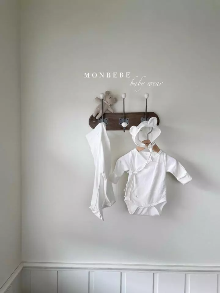 Monbebe - Korean Baby Fashion - #babylifestyle - Organic Bodysuit with Bonnet - 11