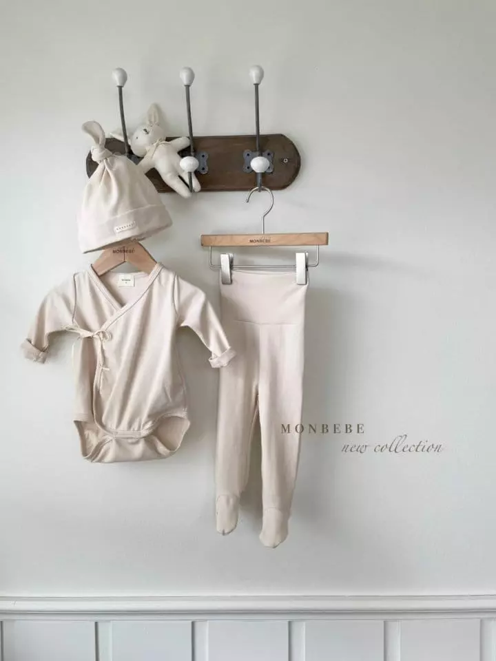 Monbebe - Korean Baby Fashion - #babylifestyle - Petit Bodysuit with Bonnet - 10
