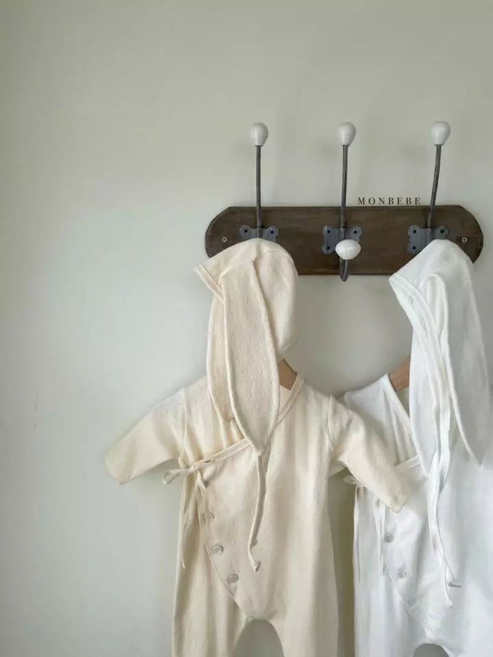 Monbebe - Korean Baby Fashion - #babygirlfashion - Heart Bunny Bodysuit - 4