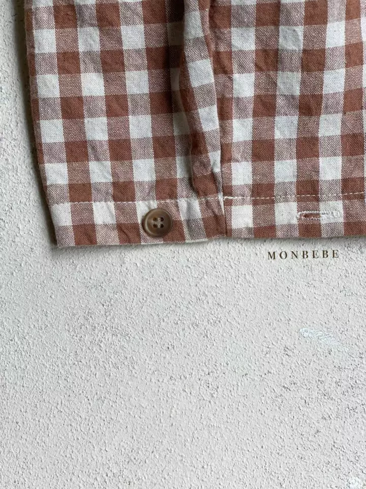 Monbebe - Korean Baby Fashion - #babyoninstagram - Check Dungarees Pants - 9