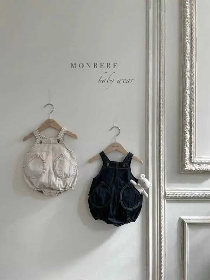Monbebe - Korean Baby Fashion - #babyoutfit - Bebe Collin Dungarees Bodsuit
