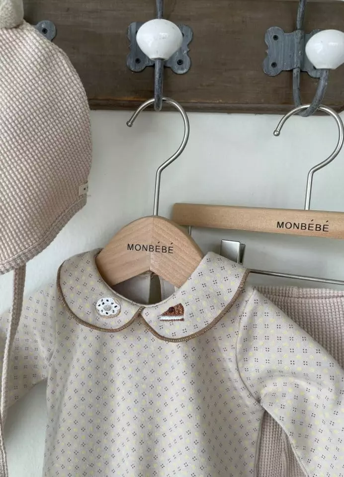 Monbebe - Korean Baby Fashion - #babyoutfit - Embroidery Collar Bodysuit - 7