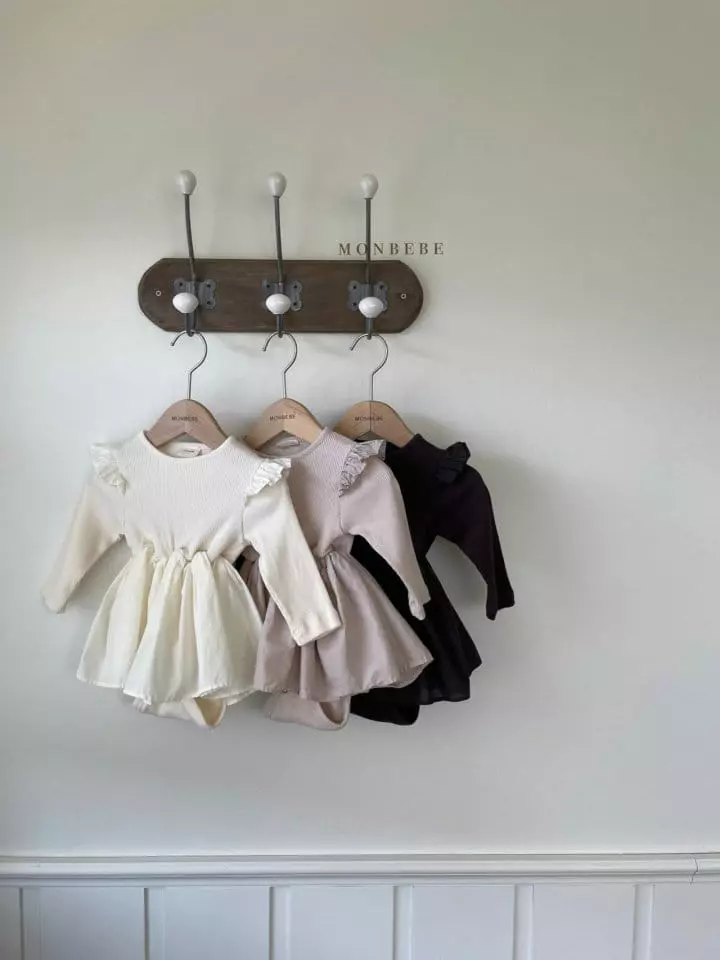 Monbebe - Korean Baby Fashion - #babyoutfit - Frill Rib Bodysuit