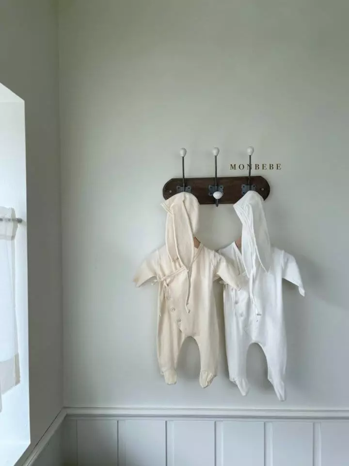 Monbebe - Korean Baby Fashion - #babyoutfit - Heart Bunny Bodysuit - 7