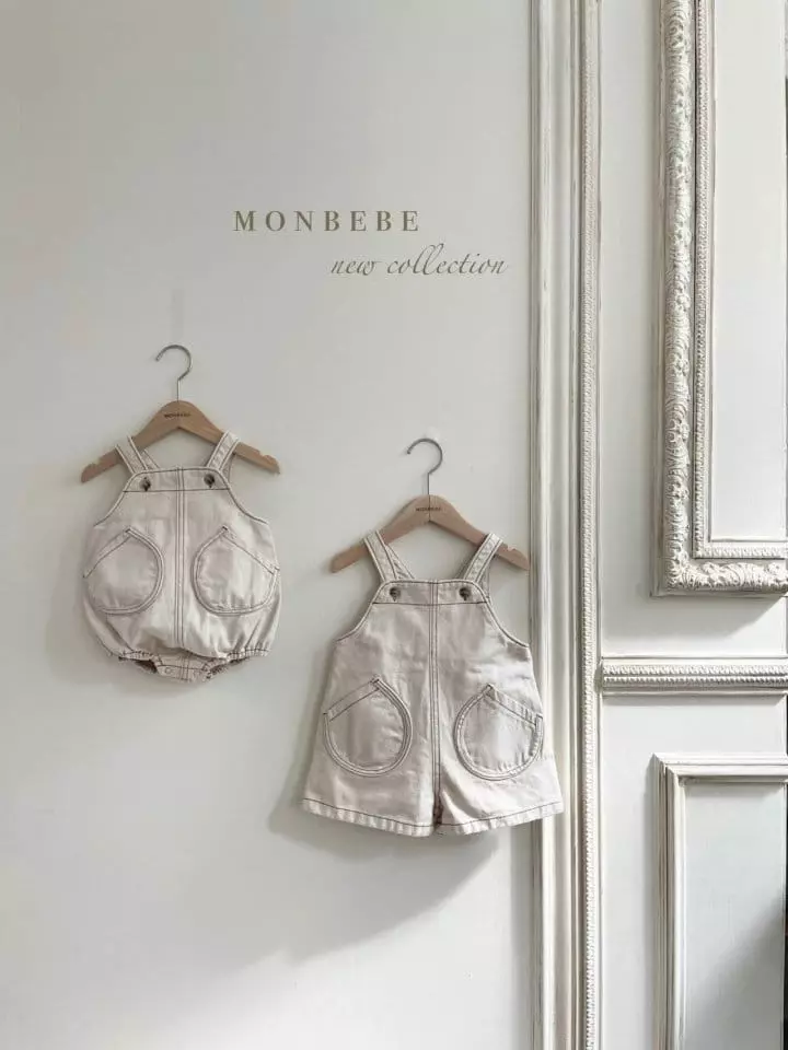 Monbebe - Korean Baby Fashion - #babywear - Bebe Collin Dungarees Bodsuit - 3