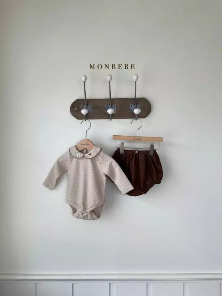Monbebe - Korean Baby Fashion - #babywear - Embroidery Collar Bodysuit - 8
