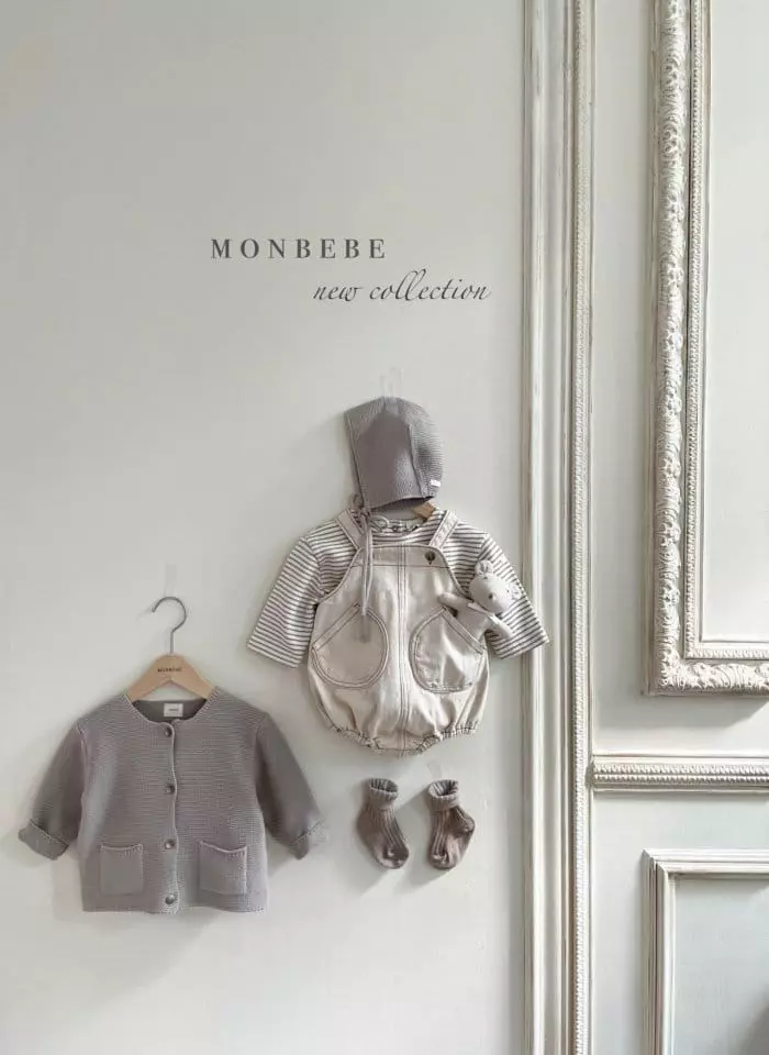 Monbebe - Korean Baby Fashion - #babywear - Bebe Collin Dungarees Bodsuit - 4