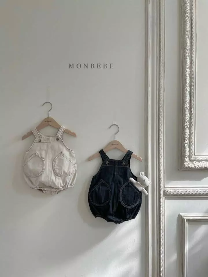 Monbebe - Korean Baby Fashion - #onlinebabyshop - Bebe Collin Dungarees Bodsuit - 5