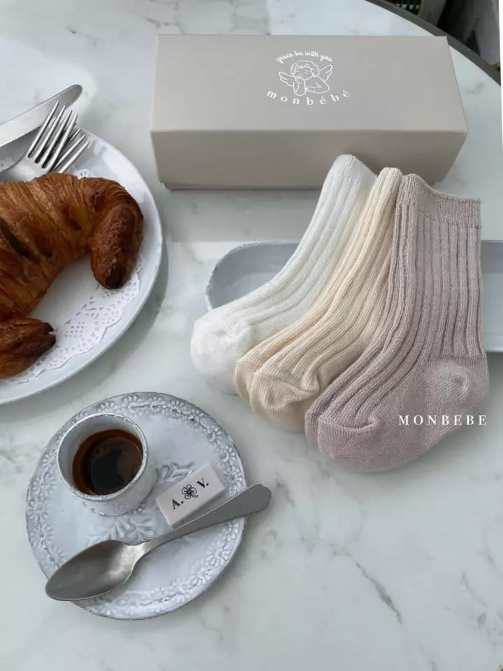 Monbebe - Korean Children Fashion - #Kfashion4kids - Mon Blanc Sock Set - 2