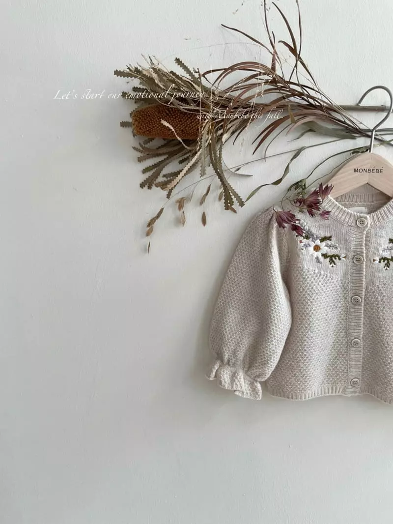 Monbebe - Korean Children Fashion - #designkidswear - Iris Embroidery Cardigan - 3
