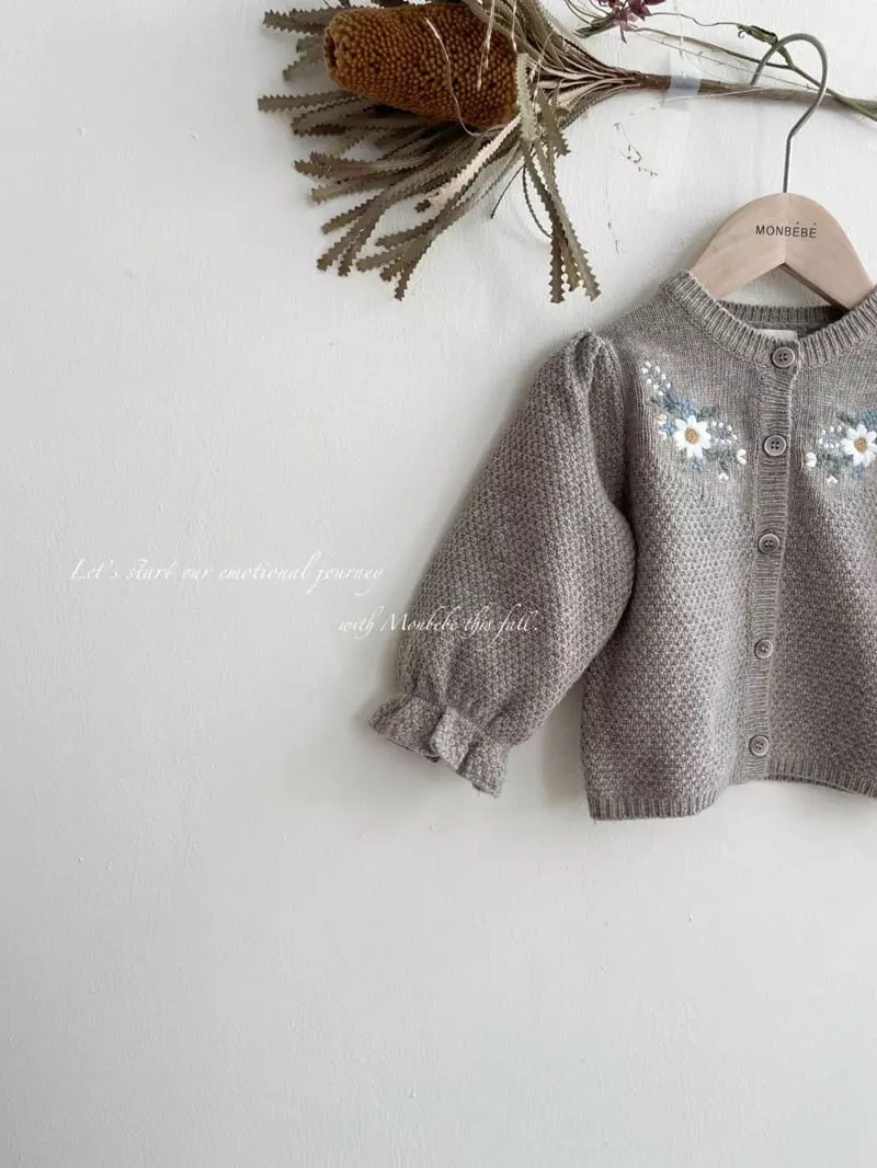 Monbebe - Korean Children Fashion - #fashionkids - Iris Embroidery Cardigan - 5