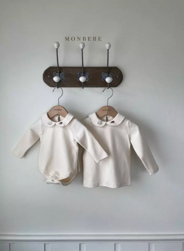 Monbebe - Korean Children Fashion - #magicofchildhood - Embroidery Collar Tee - 6