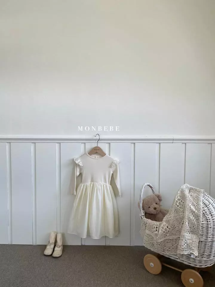 Monbebe - Korean Children Fashion - #minifashionista - Frill Rib One-piece - 2