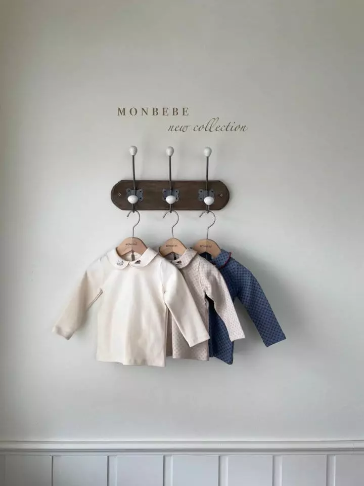 Monbebe - Korean Children Fashion - #prettylittlegirls - Embroidery Collar Tee - 8