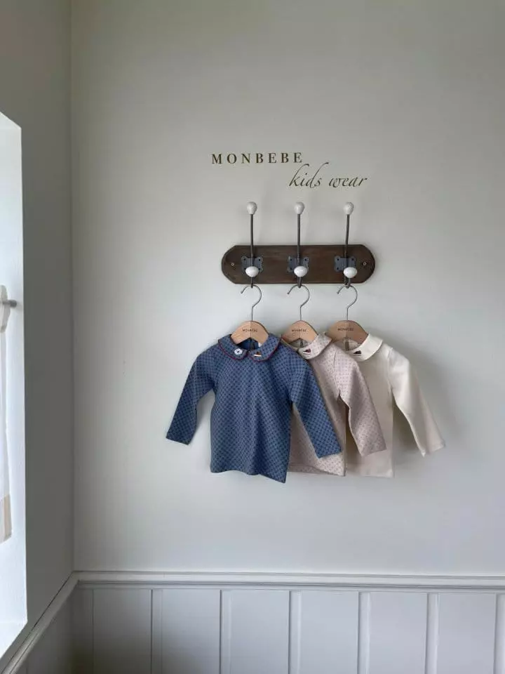 Monbebe - Korean Children Fashion - #todddlerfashion - Embroidery Collar Tee - 9