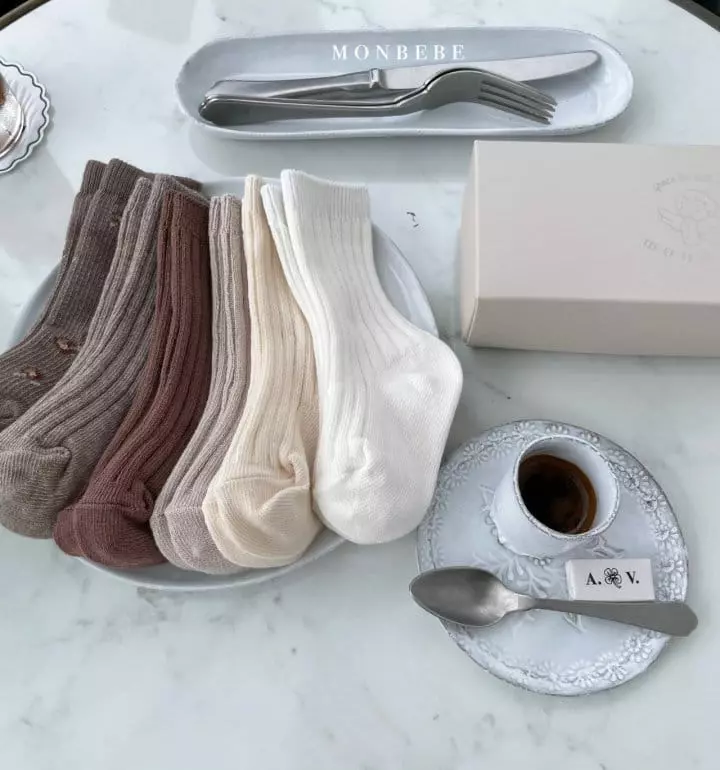 Monbebe - Korean Children Fashion - #todddlerfashion - Mon Blanc Sock Set - 7