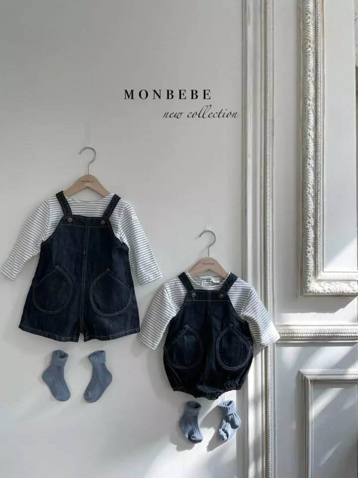 Monbebe - Korean Children Fashion - #toddlerclothing - Kids Collin Dungarees  - 5
