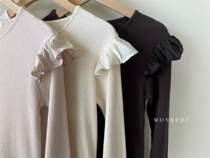 Monbebe - Korean Women Fashion - #momslook - Frill Rib One-piece Mom - 2