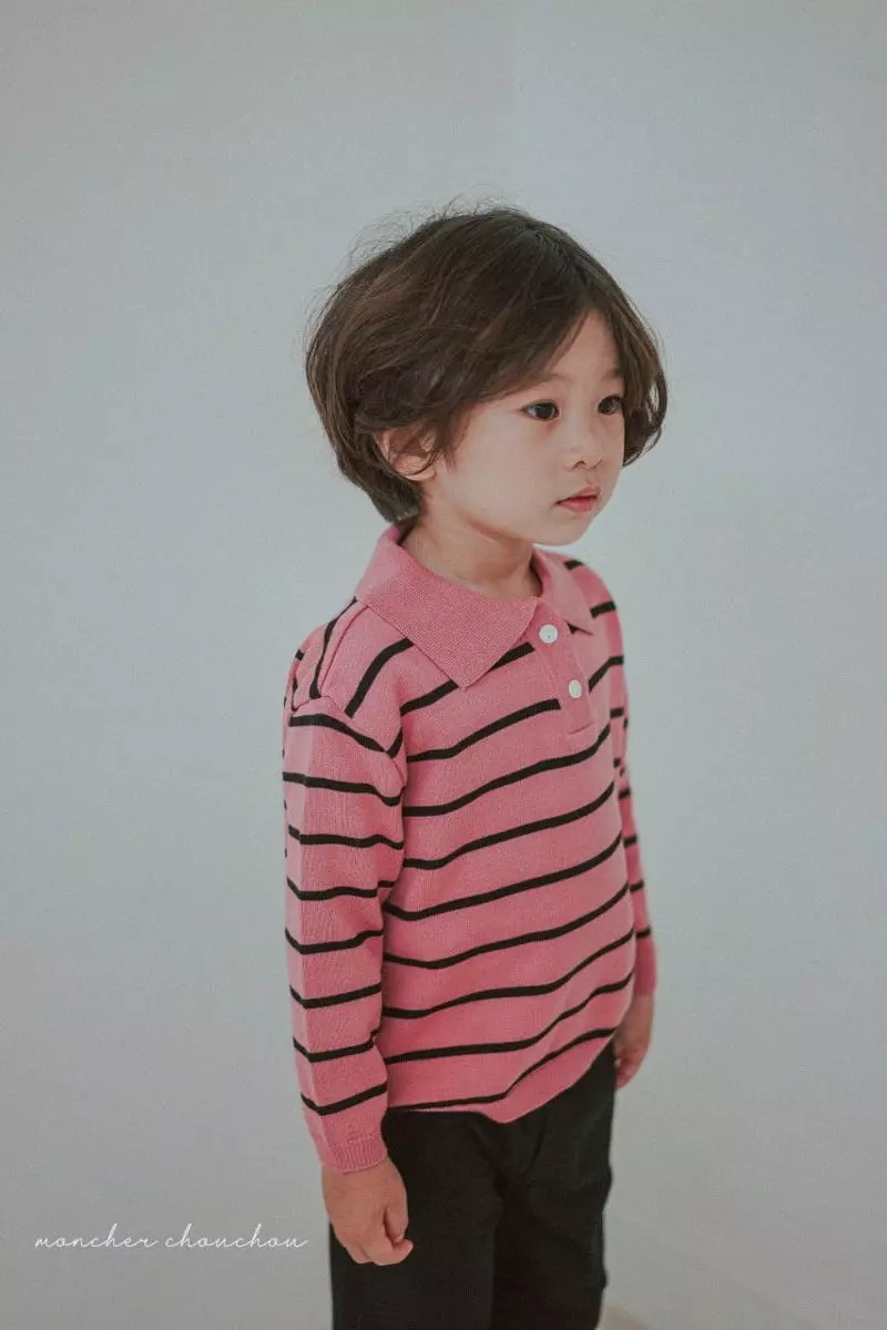 Moncher Chouchou - Korean Children Fashion - #Kfashion4kids - Collar Knit Sweatshirt - 2