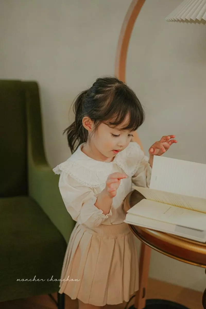 Moncher Chouchou - Korean Children Fashion - #childofig - Lace Collar Blouse - 7