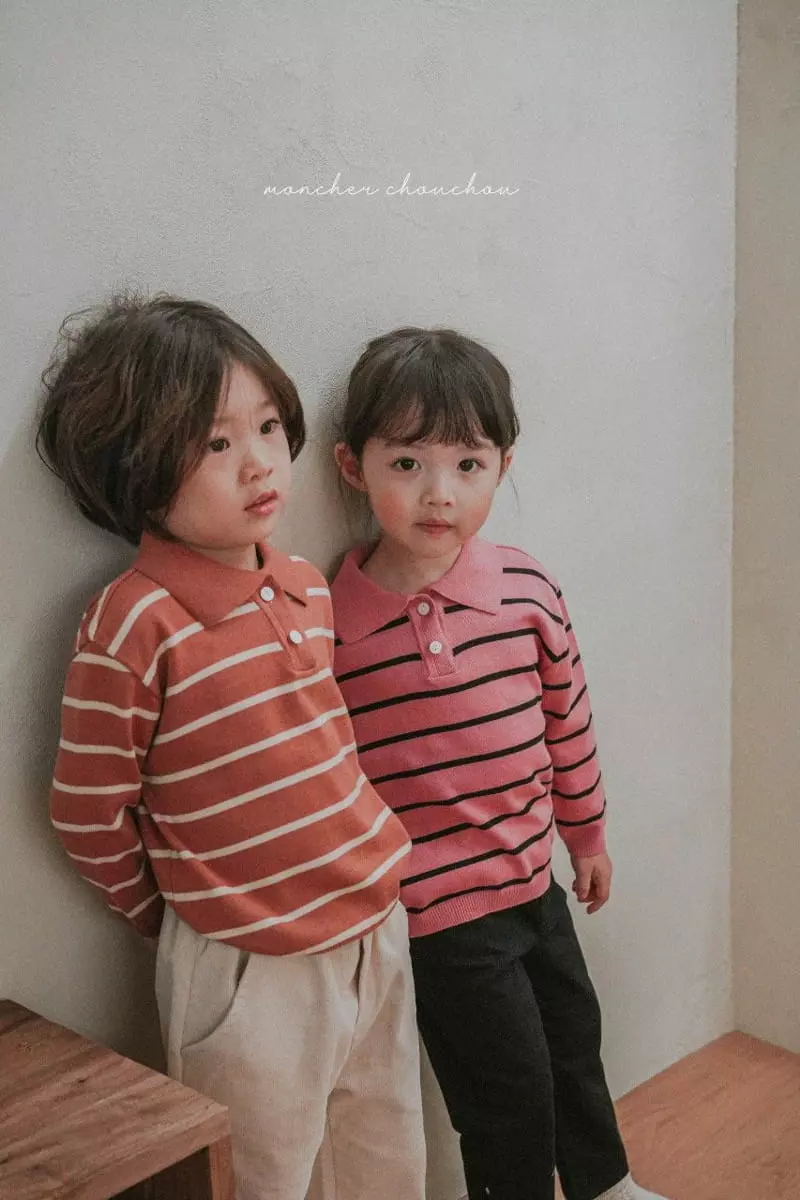 Moncher Chouchou - Korean Children Fashion - #childofig - Collar Knit Sweatshirt - 10