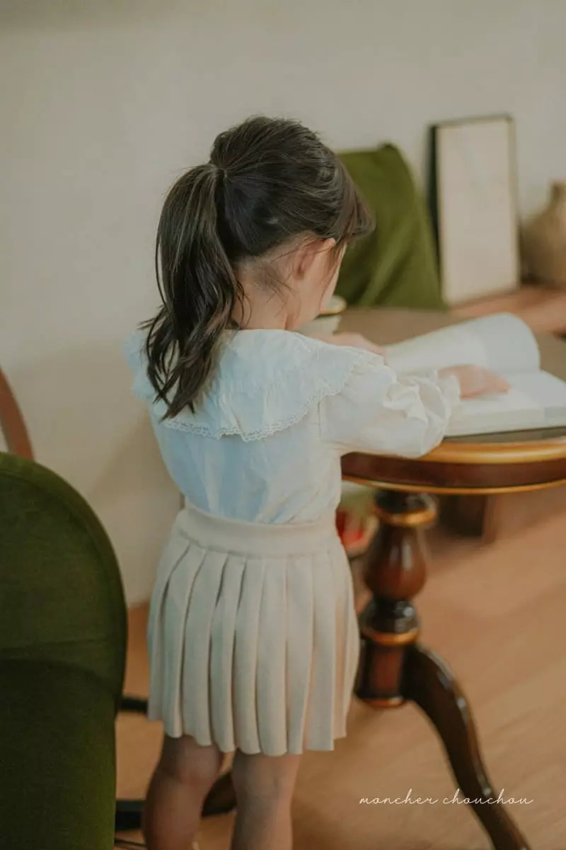 Moncher Chouchou - Korean Children Fashion - #designkidswear - Lace Collar Blouse - 9