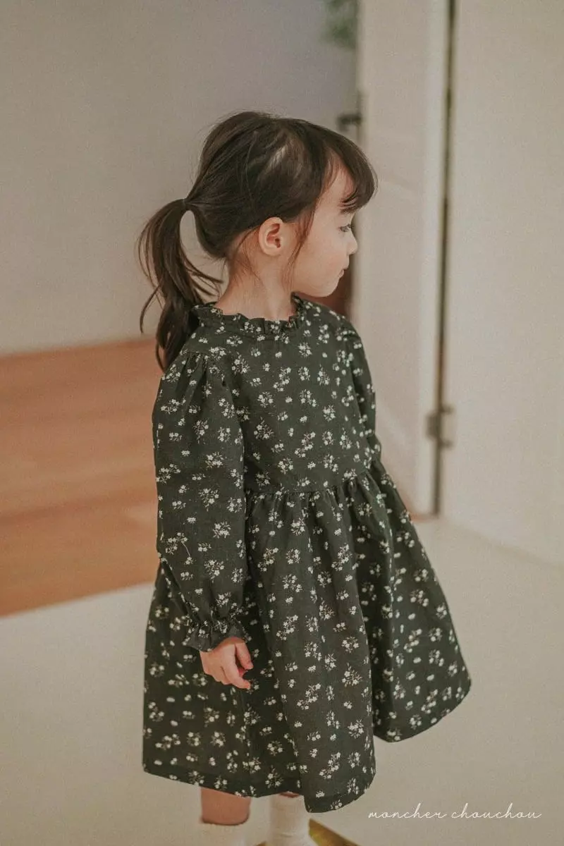 Moncher Chouchou - Korean Children Fashion - #designkidswear - Fril Flower One-piece