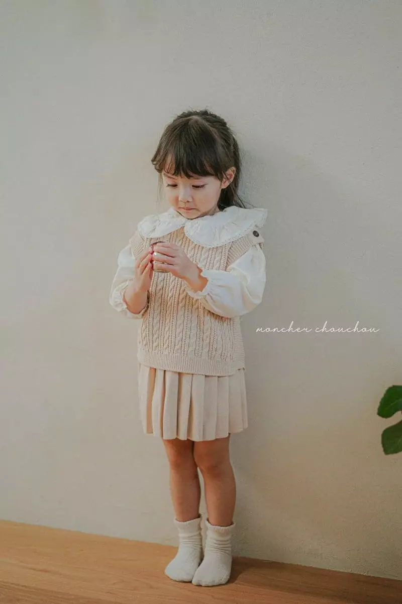 Moncher Chouchou - Korean Children Fashion - #fashionkids - Knit Button Vest - 10