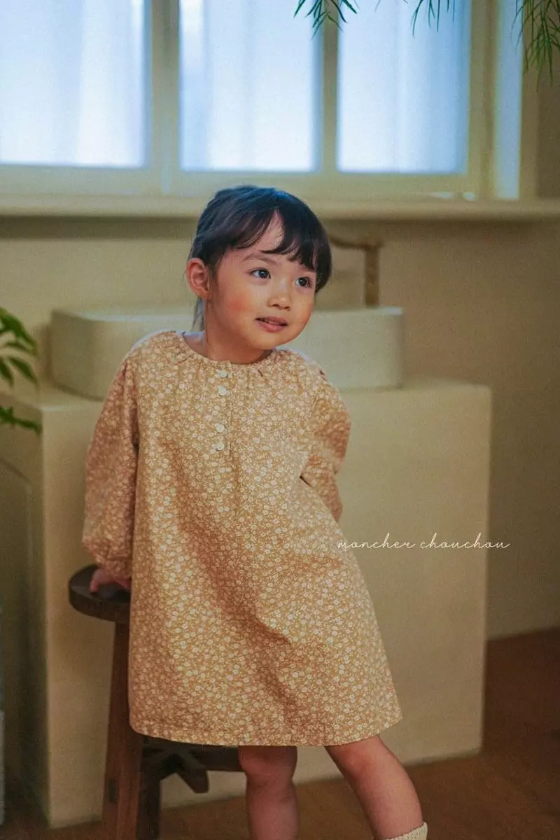 Moncher Chouchou - Korean Children Fashion - #fashionkids - Shirring Button One-piece - 2