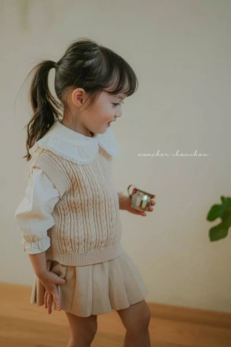 Moncher Chouchou - Korean Children Fashion - #kidsshorts - Knit Button Vest - 11