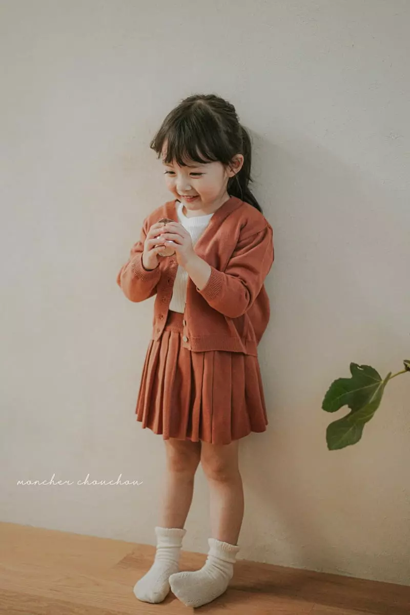Moncher Chouchou - Korean Children Fashion - #kidsshorts - V Neck Cardigan - 9