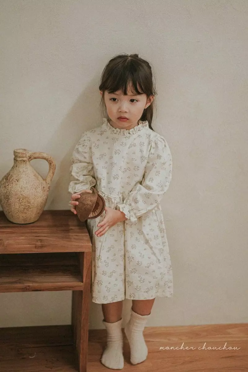Moncher Chouchou - Korean Children Fashion - #fashionkids - Fril Flower One-piece - 4