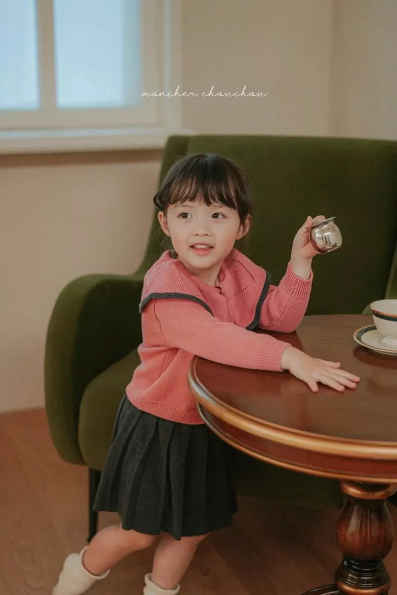 Moncher Chouchou - Korean Children Fashion - #kidsstore - Knit Wrinkle Skirt - 4