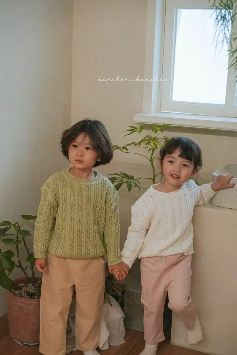 Moncher Chouchou - Korean Children Fashion - #kidzfashiontrend - Cable Round Tee - 2